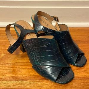 Emerald Green Crocodile Heels